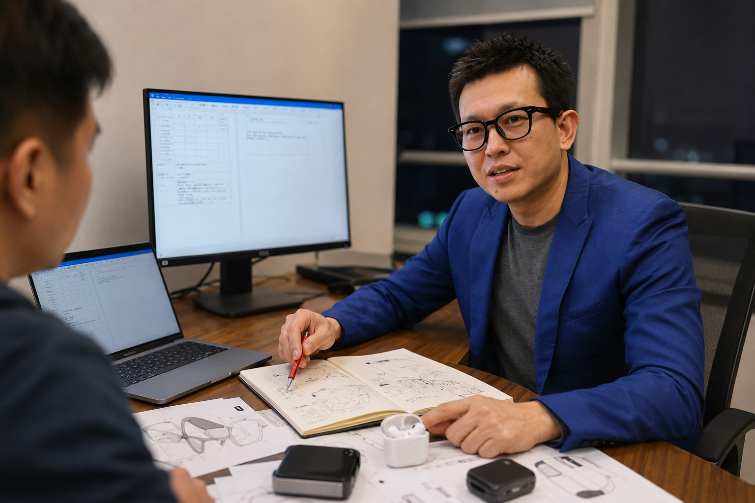 Peter Lin hardware supplier-control desk review scene